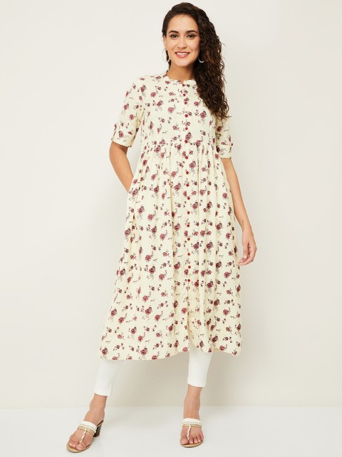 

Melange by Lifestyle Women Beige Printed Kurta