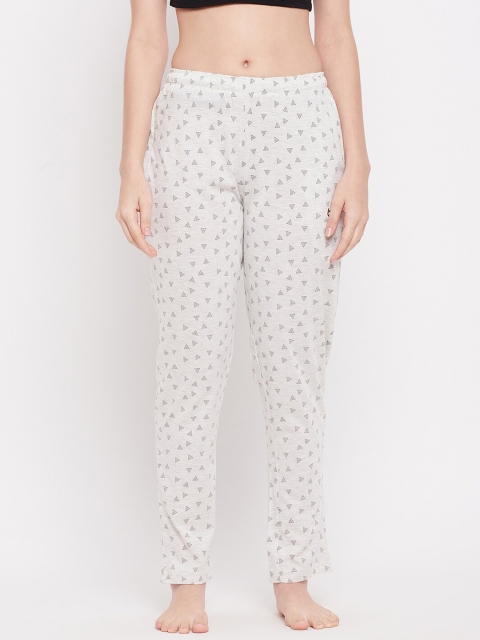 

THE MILLION CLUB Women Off-White Cotton Regular Fit Lounge Pants