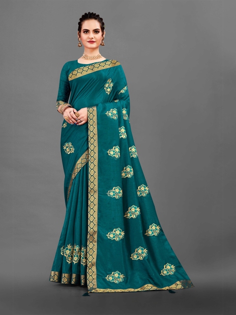 

awesome Fluorescent Green & Gold-Toned Ethnic Motifs Pure Silk Ikat Saree