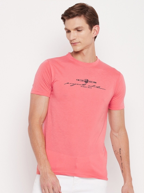 

FirstKrush Men Pink Typography Printed Regular T-shirt