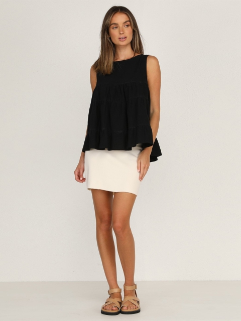 

ZNX Clothing Black Monochrome Tiered Top