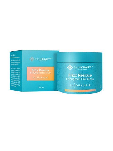 

SKINKRAFT Frizz Rescue Fenugreek Hair Mask for Oily hair with Hibiscus - 200g, Blue