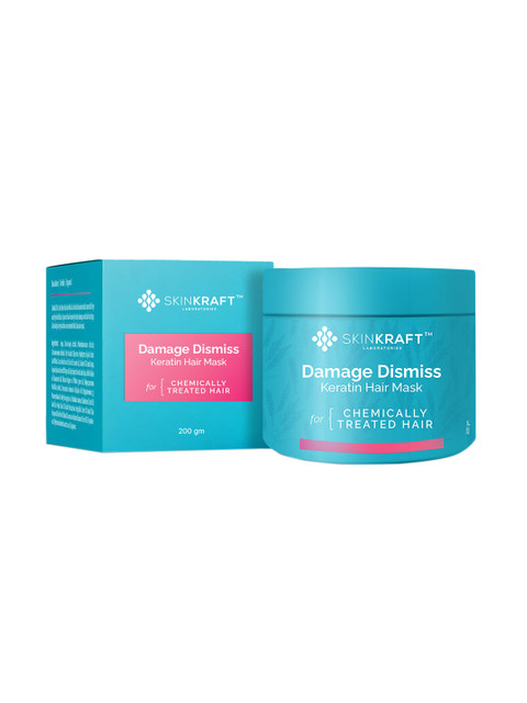 

SKINKRAFT Damage Dismiss Keratin Hair Mask For Chemically Treated Hair - 200g, Blue