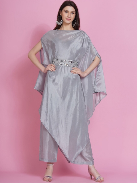 

Women Republic Grey Embroidered Empire Kurta with Trousers