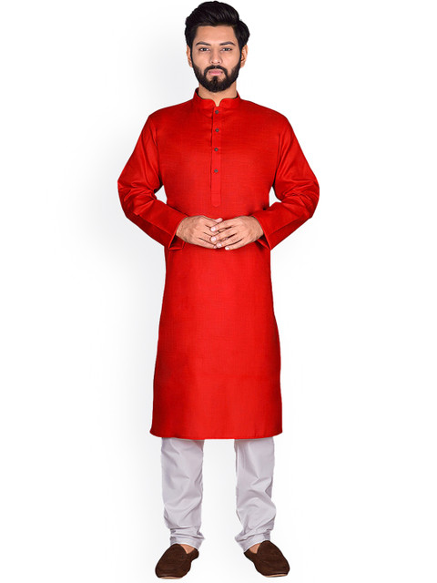 

Nimayaa Men Red Kurta with Churidar