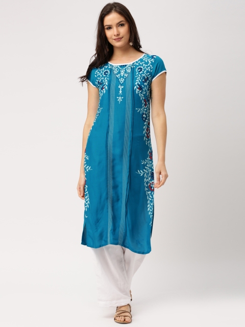 

IMARA Women Blue Printed Kurta