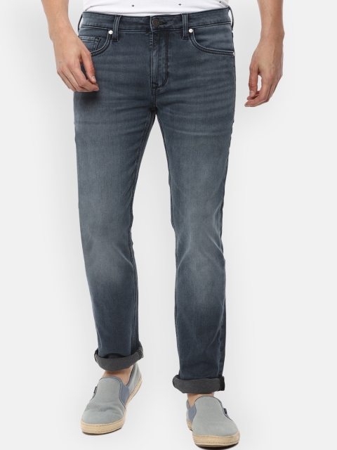 

Louis Philippe Jeans Men Navy Blue Slim Fit Heavy Fade Jeans