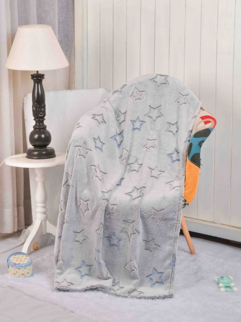 

POPLINS Kids Grey Muslin Fabric Self Design Glow in the Dark Dark