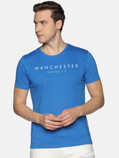 

BLACK RADIO Men Blue Typography Printed Slim Fit T-shirt