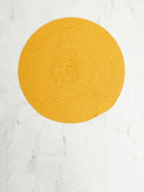 

Home Centre Yellow Solid Textured Cotton Table Placemats