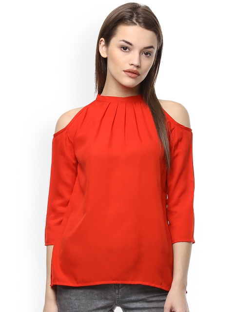 

Hapuka Red Cold Shoulder Top