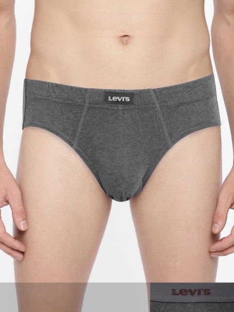 

Levis Men Pack of 2 Solid Basic Briefs, Charcoal