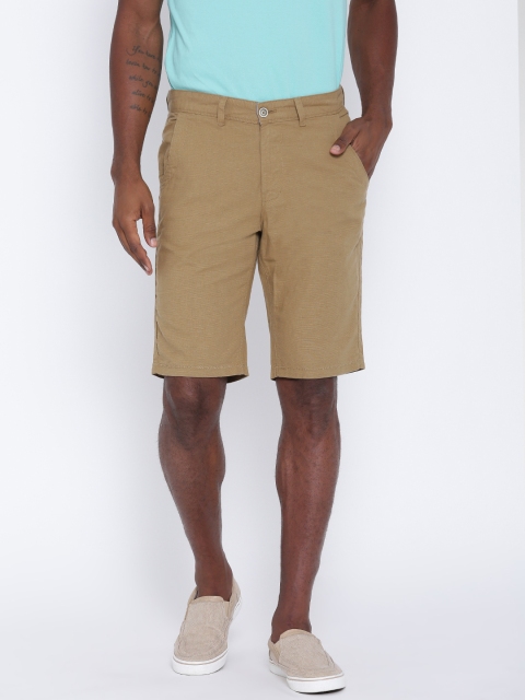 

United Colors of Benetton Men Khaki Solid Slim Shorts
