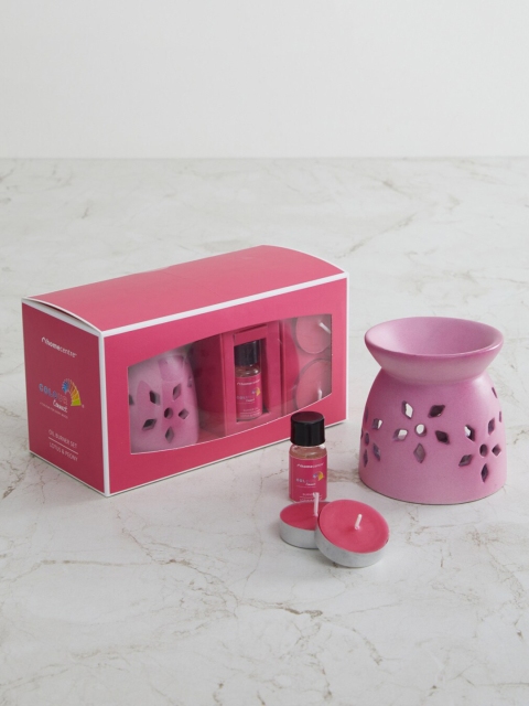 

Home Centre Set Of 4 Pink Peaony Ceramic Burner