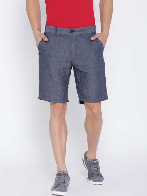 

United Colors of Benetton Men Blue Solid Slim Shorts