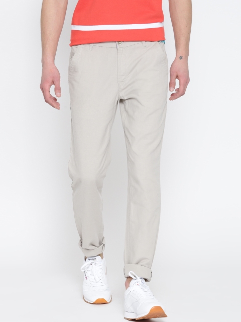 

United Colors of Benetton Men Grey Slim Fit Casual Trousers