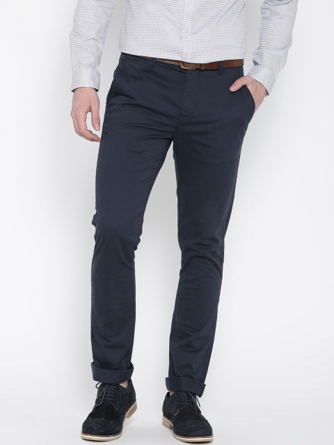 

United Colors of Benetton Men Navy Slim Chino Trousers, Navy blue