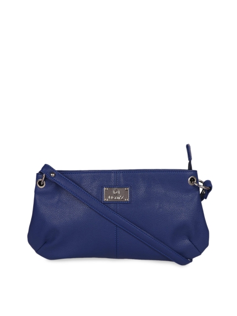 

OsaiZ Blue PU Swagger Shoulder Bag with Applique
