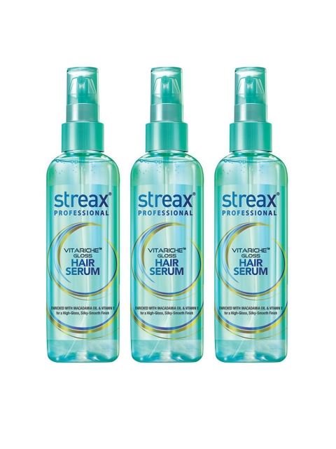 

Streax Professional Set of 3 Vitariche Gloss Hair Serums - 100 ml Each, Sea green