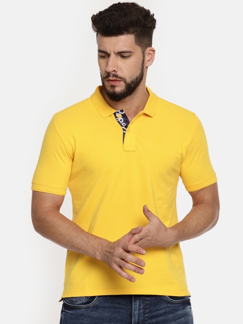 

Pepe Jeans Men Yellow Solid Polo Collar T-shirt