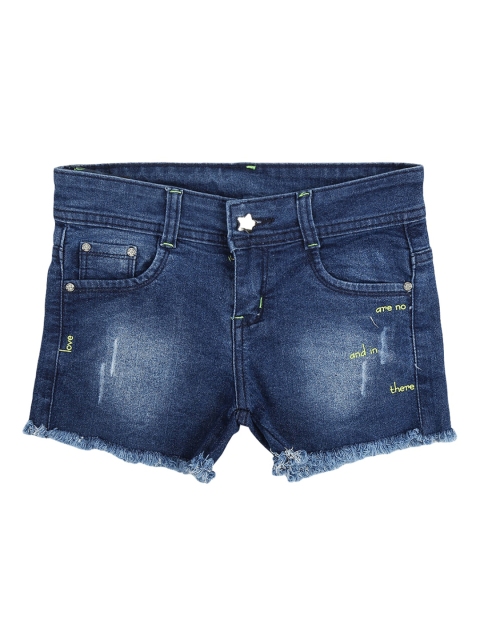 

V-Mart Girls Blue Regular Fit Mid Rise Denim Shorts
