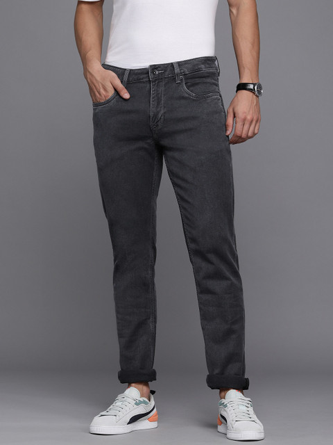 

Louis Philippe Jeans Men Black Slim Fit Low-Rise Light Fade Stretchable Jeans