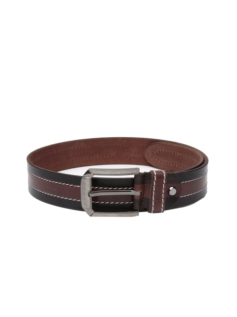 

WildHorn Men Brown & Black Striped Genuine Leather Belt