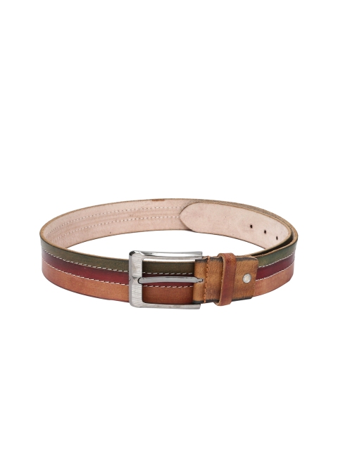 

WildHorn Men Brown & Red Striped Genuine Leather Belt