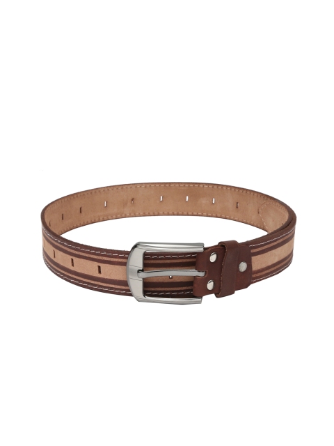 

WildHorn Men Brown Striped Genuine Leather Belt