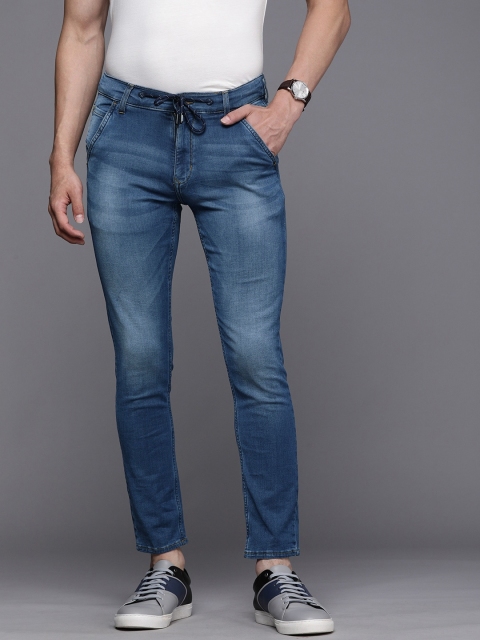 

Louis Philippe Jeans Men Navy Blue Slim Fit Low-Rise Light Fade Stretchable Jeans