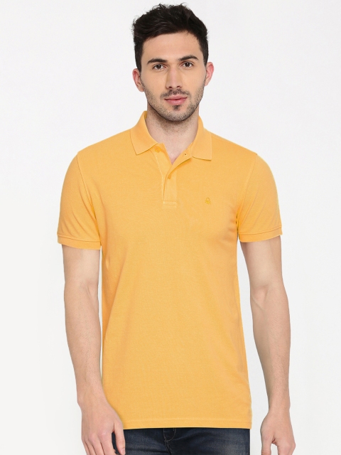 

United Colors of Benetton Men Yellow Solid Polo Collar T-shirt
