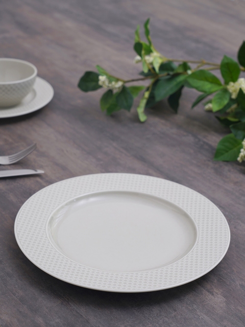 

Pure Home and Living Set Of 2 Beige Textured Dinner Plates
