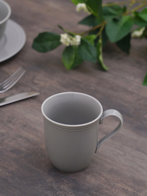 

Pure Home and Living Set of 6 Grey Striped Serving Mug
