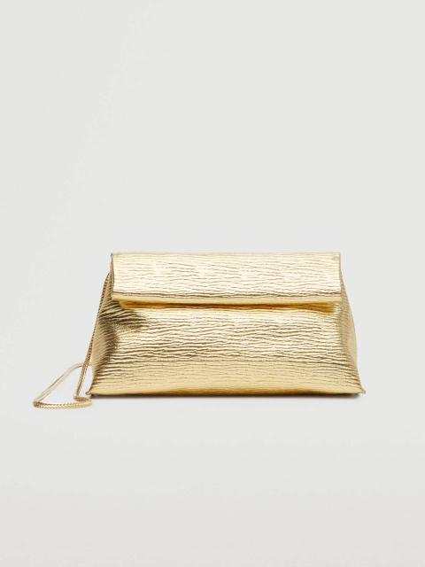 

MANGO Gold-Toned Textured Sling Bag