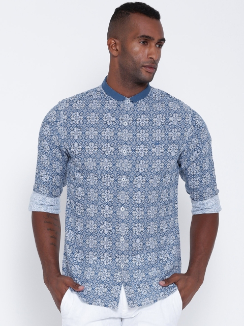 

United Colors of Benetton Men Blue Printed Casual Shirt