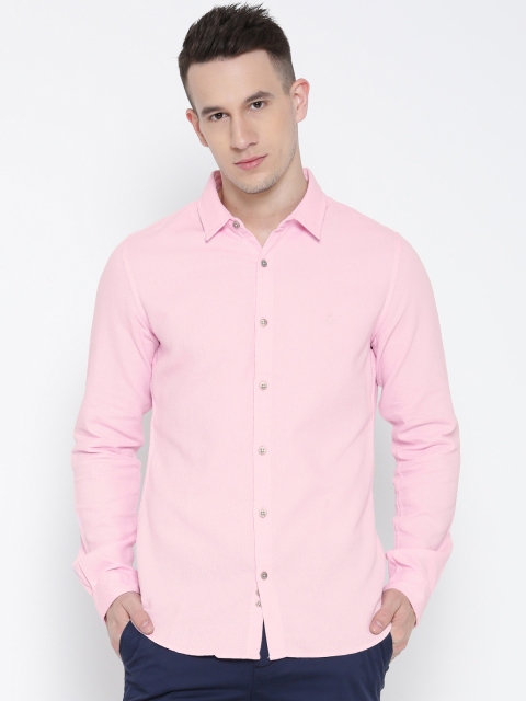 

United Colors of Benetton Men Pink Self-Design Casual Shirt