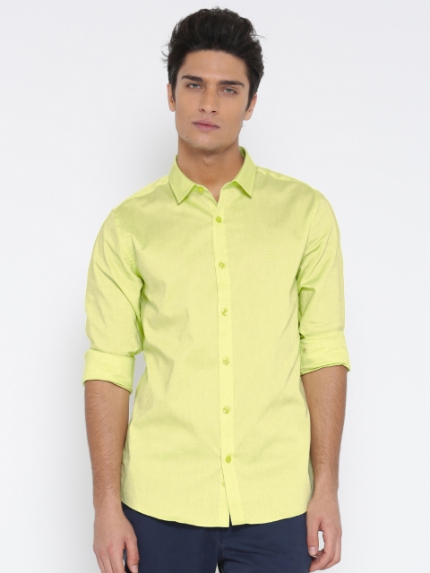 

United Colors of Benetton Men Lime Green Solid Casual Shirt