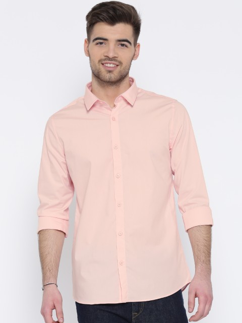 

United Colors of Benetton Men Pink Solid Casual Shirt
