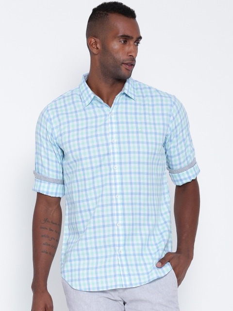 

United Colors of Benetton Men Blue Checked Casual Shirt