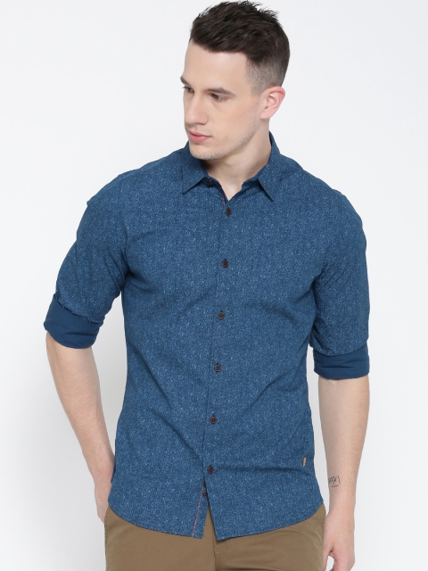 

United Colors of Benetton Men Blue Printed Casual Shirt