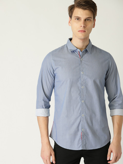 

United Colors of Benetton Men Blue Printed Casual Shirt