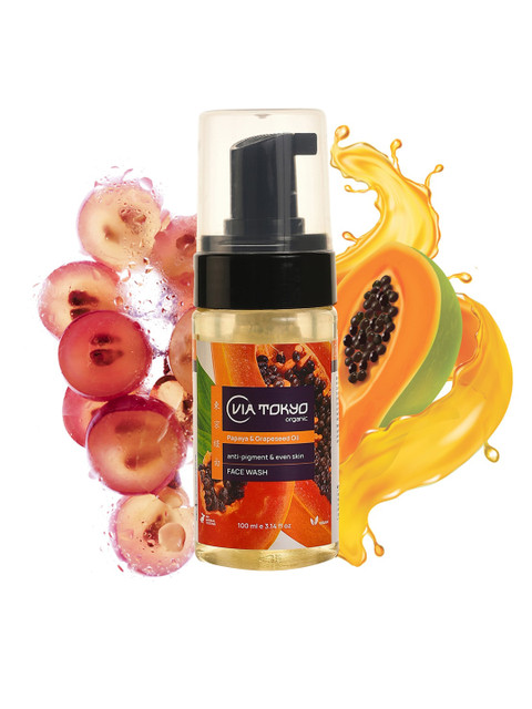 

VIA TOKYO ORGANIC Grapeseed Oil & Papaya Foaming Face Wash 100 ml, Na