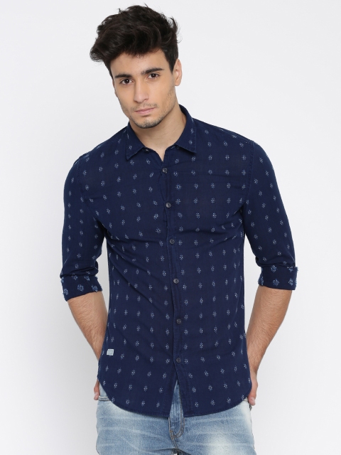 

Pepe Jeans Men Navy Blue Slim Fit Casual Shirt