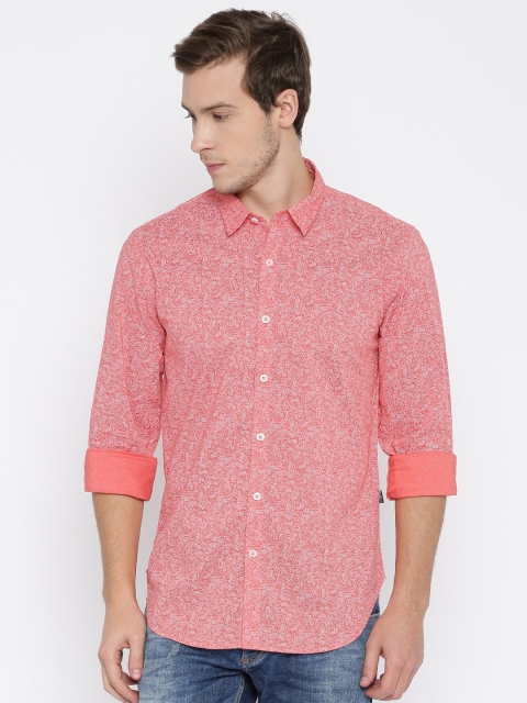 

Pepe Jeans Men Red Printed Slim Fit Casual Shirt