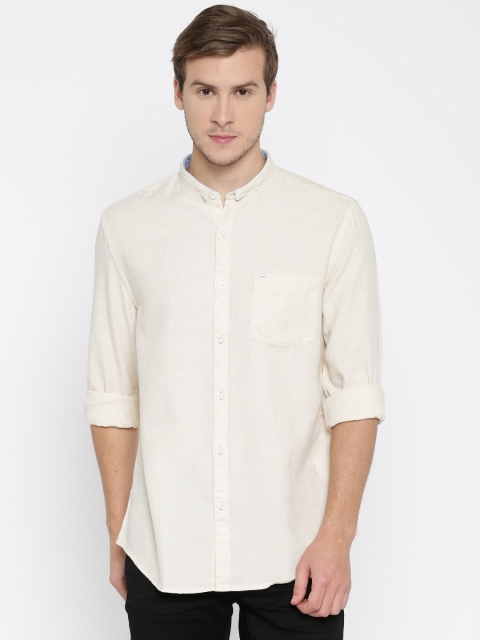 

Pepe Jeans Men Beige Semi FIt Solid Casual Shirt