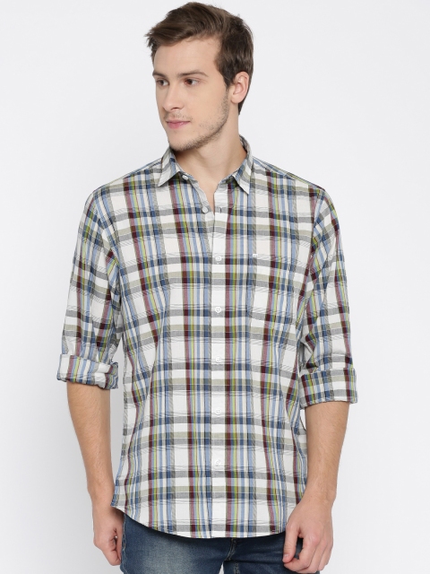 

Pepe Jeans Men Off-White & Grey Checked Casual Shirt