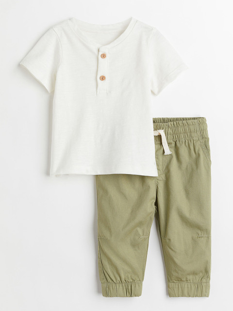 

H&M Boys 2 Piece Cotton Set, Green