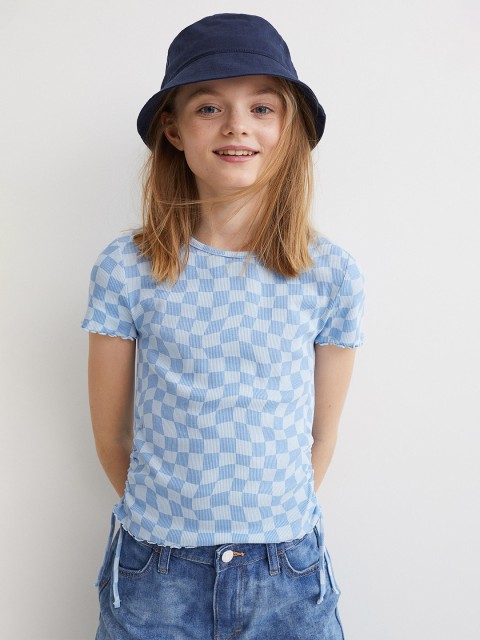 

H&M Blue Drawstring-Side Jersey Top