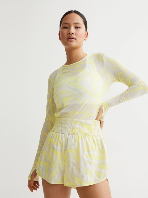 

H&M Women Green Mesh Top