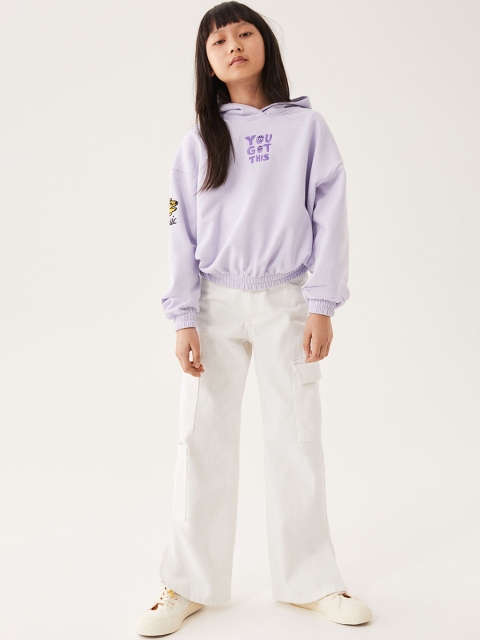 

H&M Girls White Cotton Twill Cargo Trousers